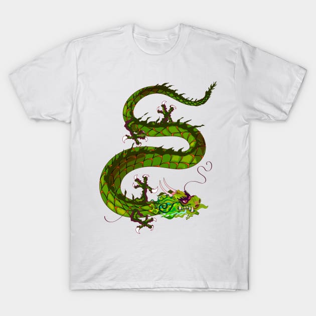 Green Dragon T-Shirt by nickemporium1